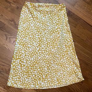 Leopard satin midi skirt